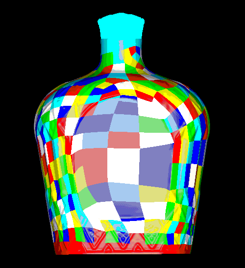 Surface map of liguor bottle